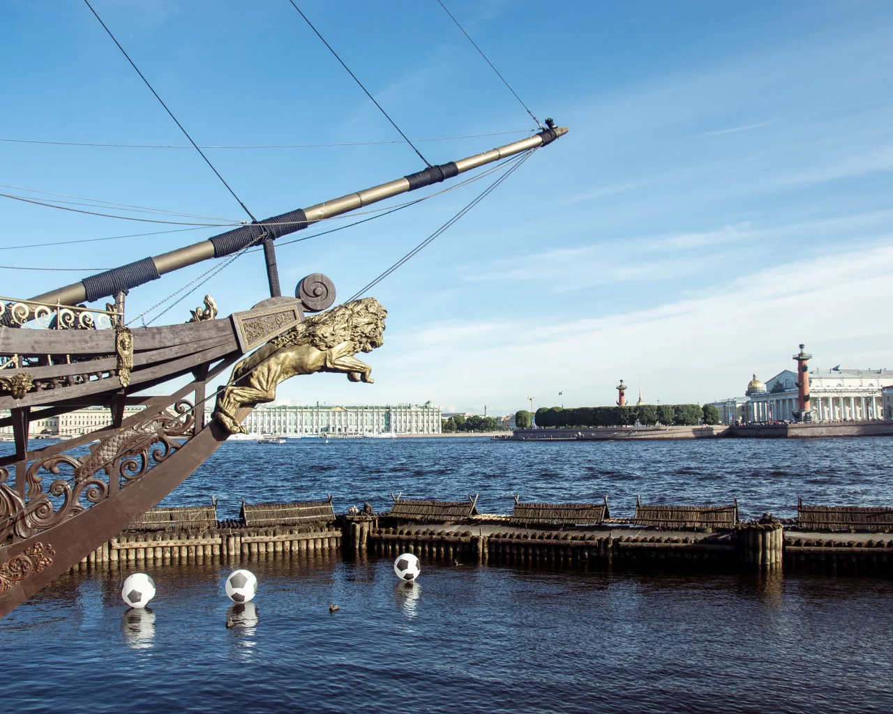 петербург, нева, вид, стрелка васильевского острова
