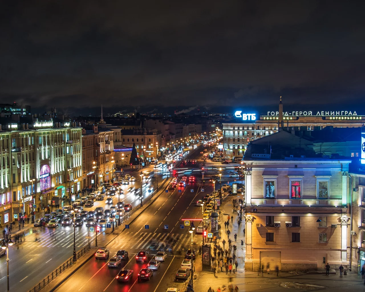 петербург, питер ночью, невский, проспект, панорама