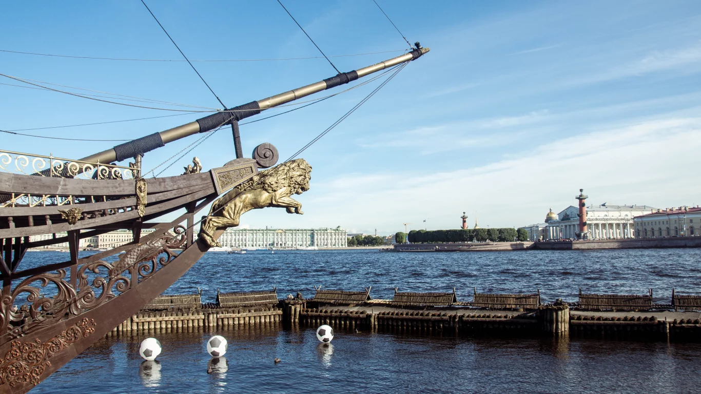 петербург, нева, вид, стрелка васильевского острова