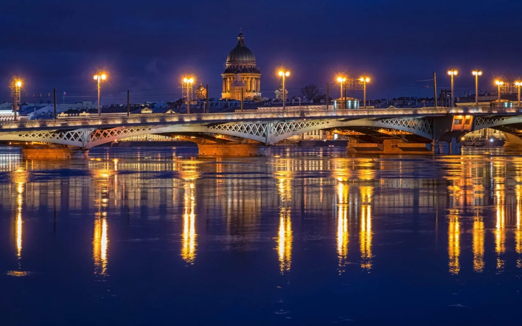 петербург, питер ночью, мост