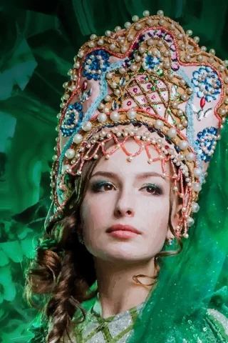 девушка, русская красавица, девушка в кокошнике, макияж, девушка из сказки, русские традиции