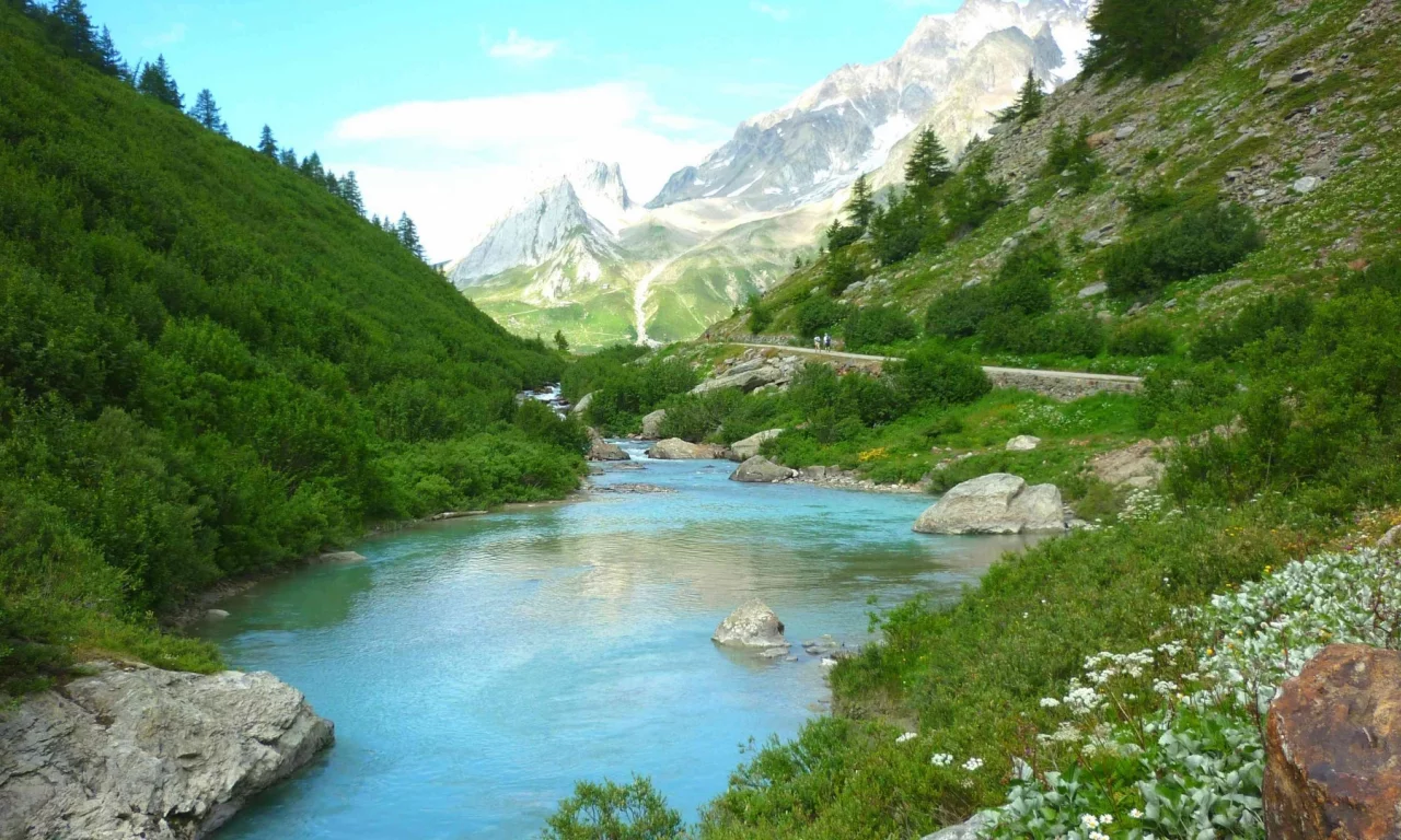 природа, лес, река, горы, пейзаж
