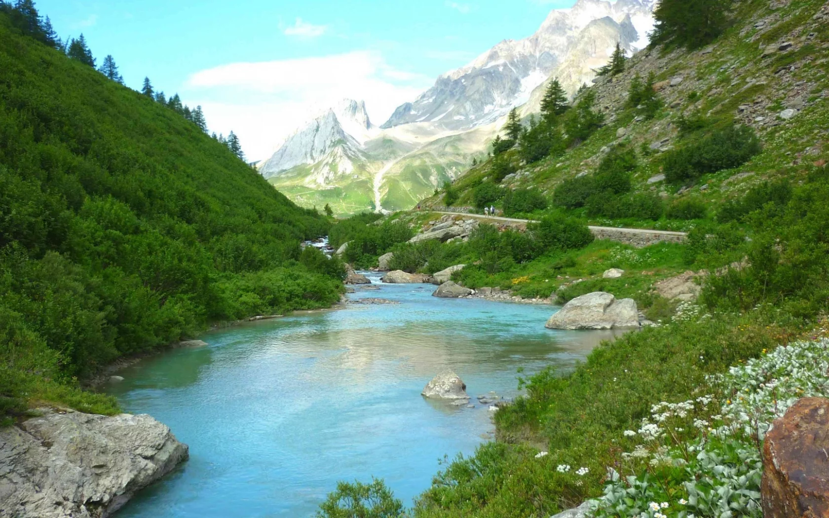 природа, лес, река, горы, пейзаж