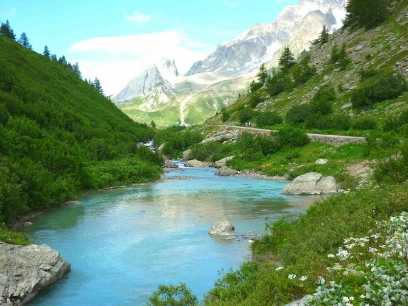 природа, лес, река, горы, пейзаж