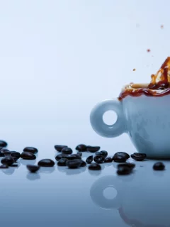 чашка, зёрна, кофе