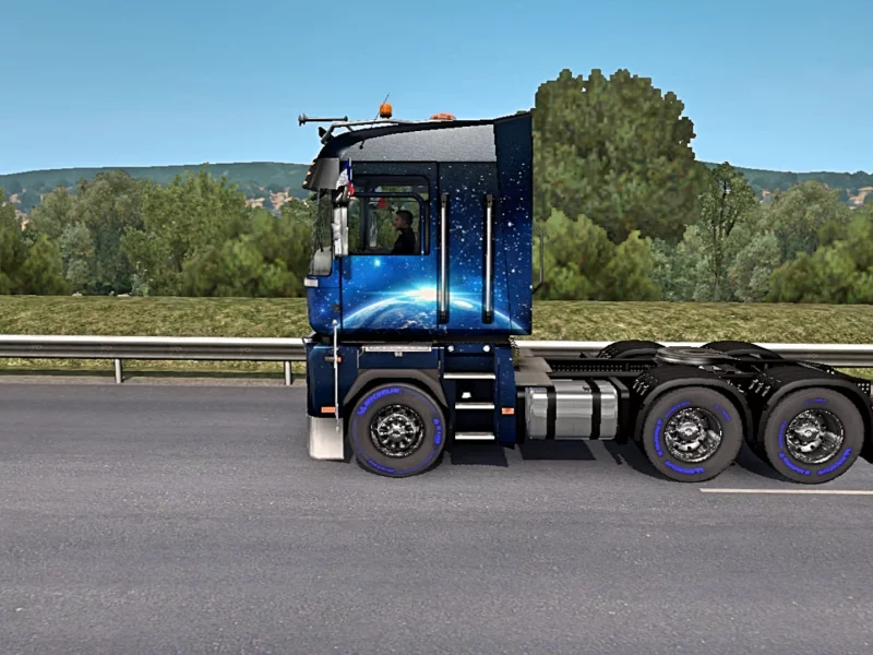 euro truck simulator 2, автомобиль, рено, фура, дорога