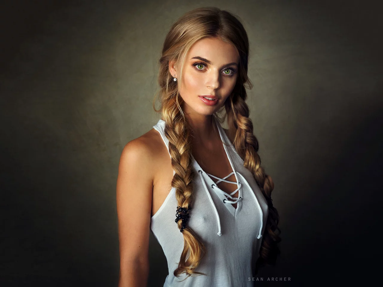 девушка, милая, симпатичная, косички