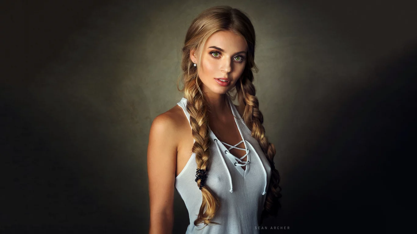 девушка, милая, симпатичная, косички