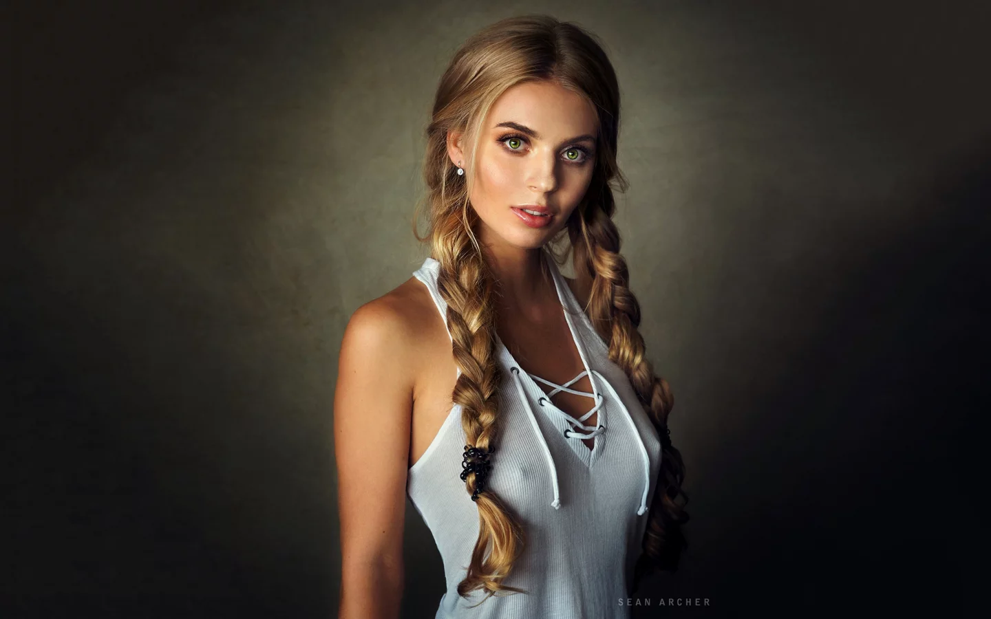 девушка, милая, симпатичная, косички