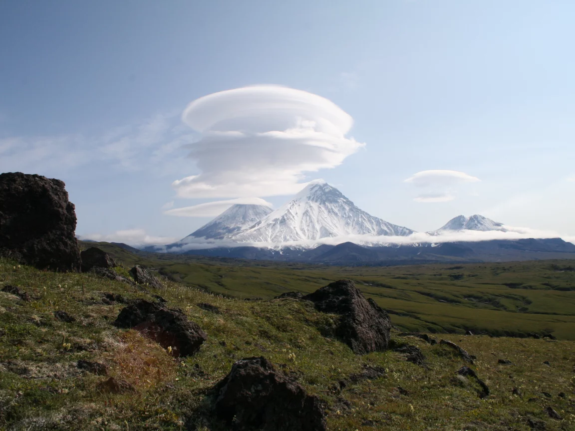 горы, сопки, камчатка, россия, природа, пейзаж, облака