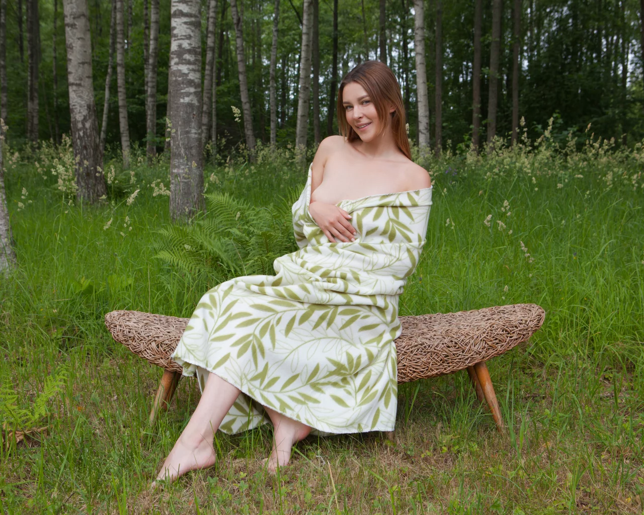 лес, природа, девушки, платья