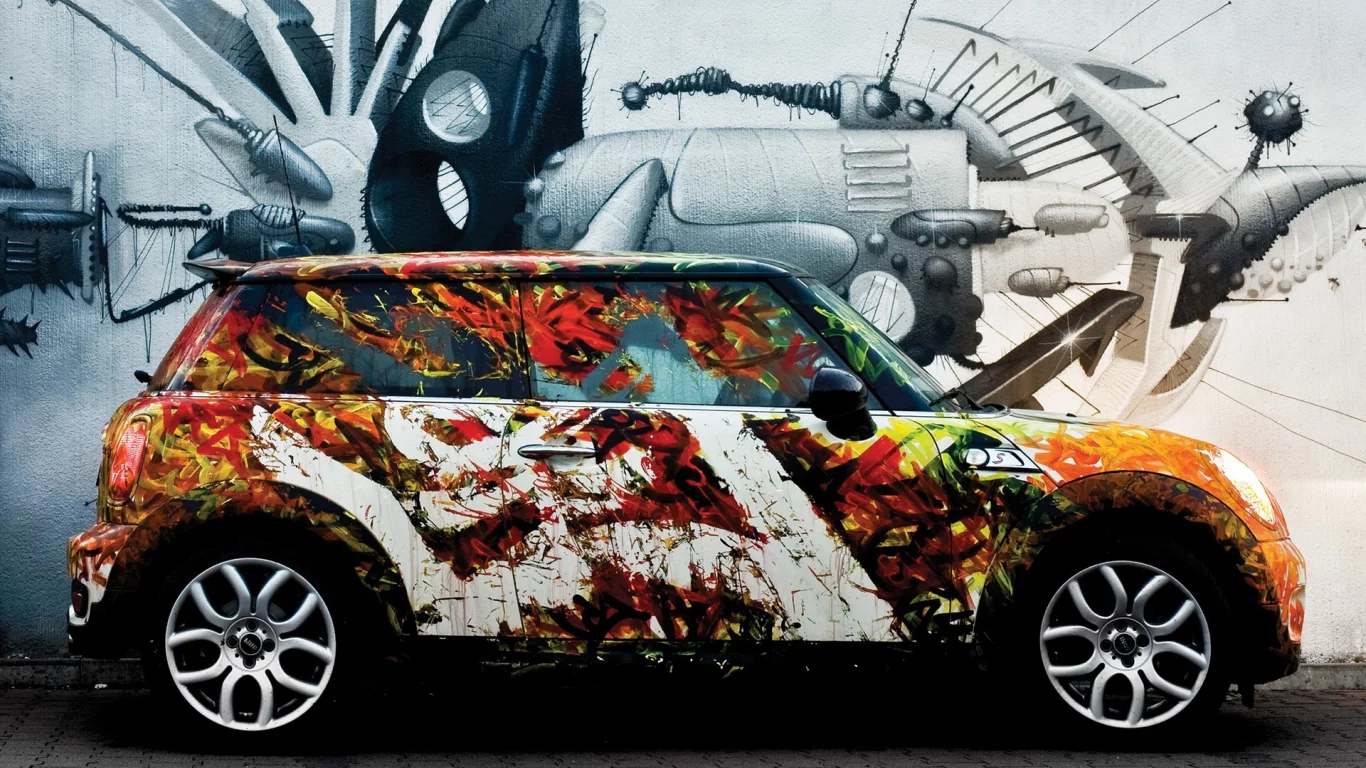 авто, мини, купер, аэрография