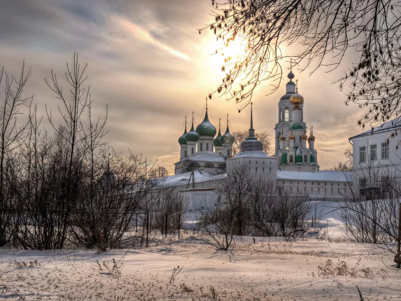 зима, снег, церковь, храм
