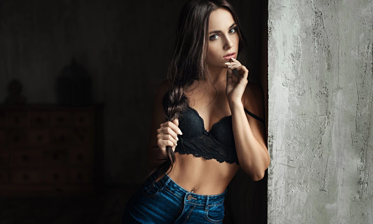 девушка, брюнетка, фотосессия, взгляд