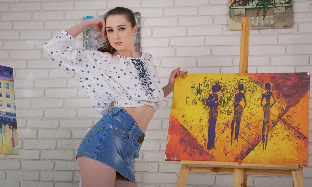 девушка, милая, симпатичная, юбка