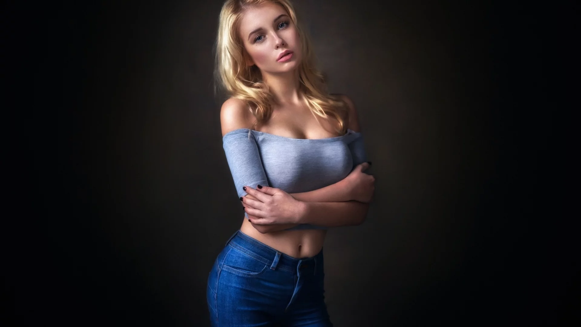 девушка блондинка, красивая, взгляд, макияж