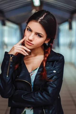 девушка, взгляд, косички, куртка, delaia gonzalez