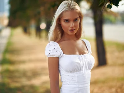девушка, блондинка, милая, симпатичная