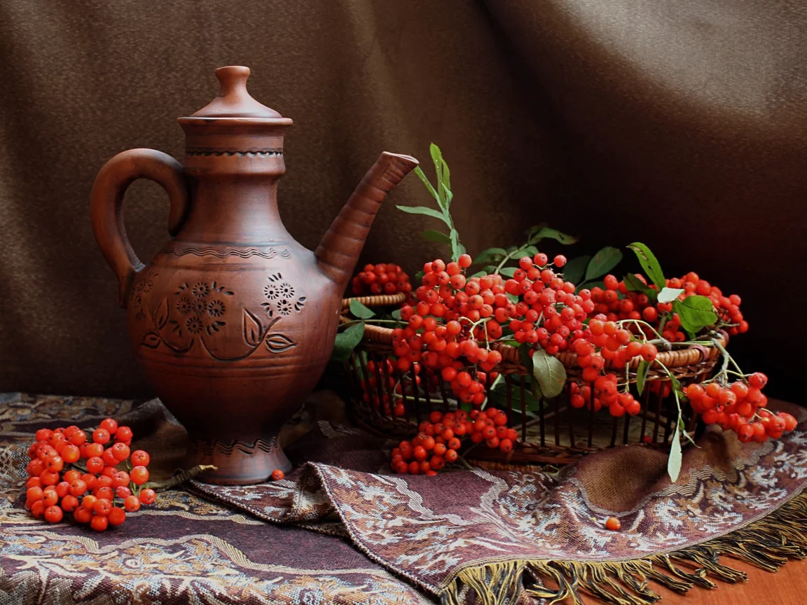 натюрморт, кувшин, осень