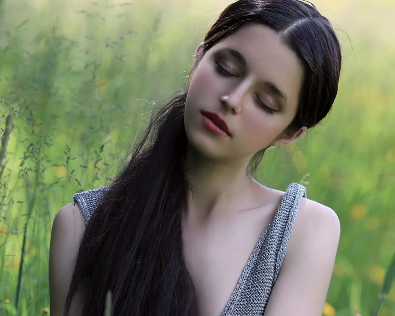 девушка, брюнетка, длинные волосы, agnieszka lorek