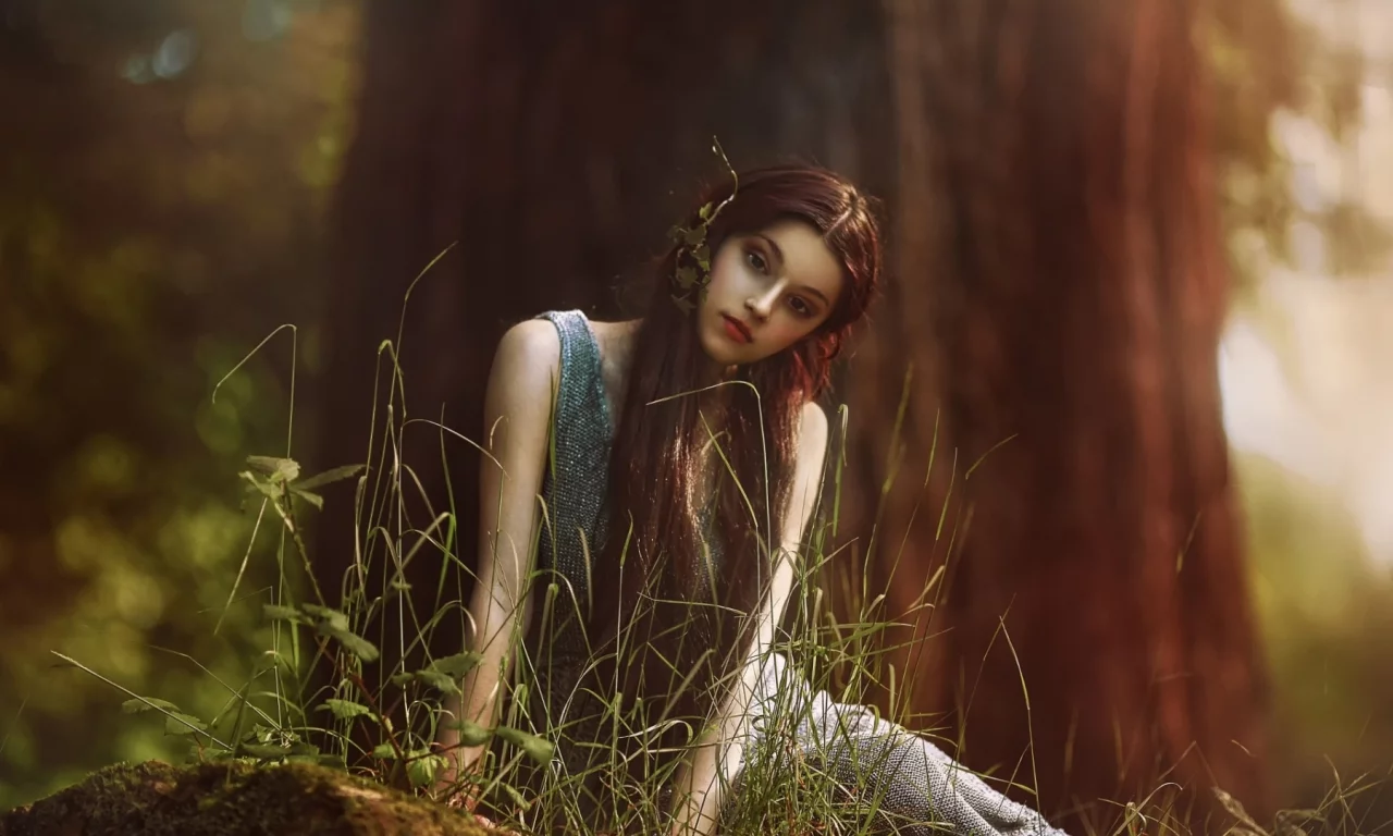 девушка, брюнетка, взгляд, длинные волосы, agnieszka lorek