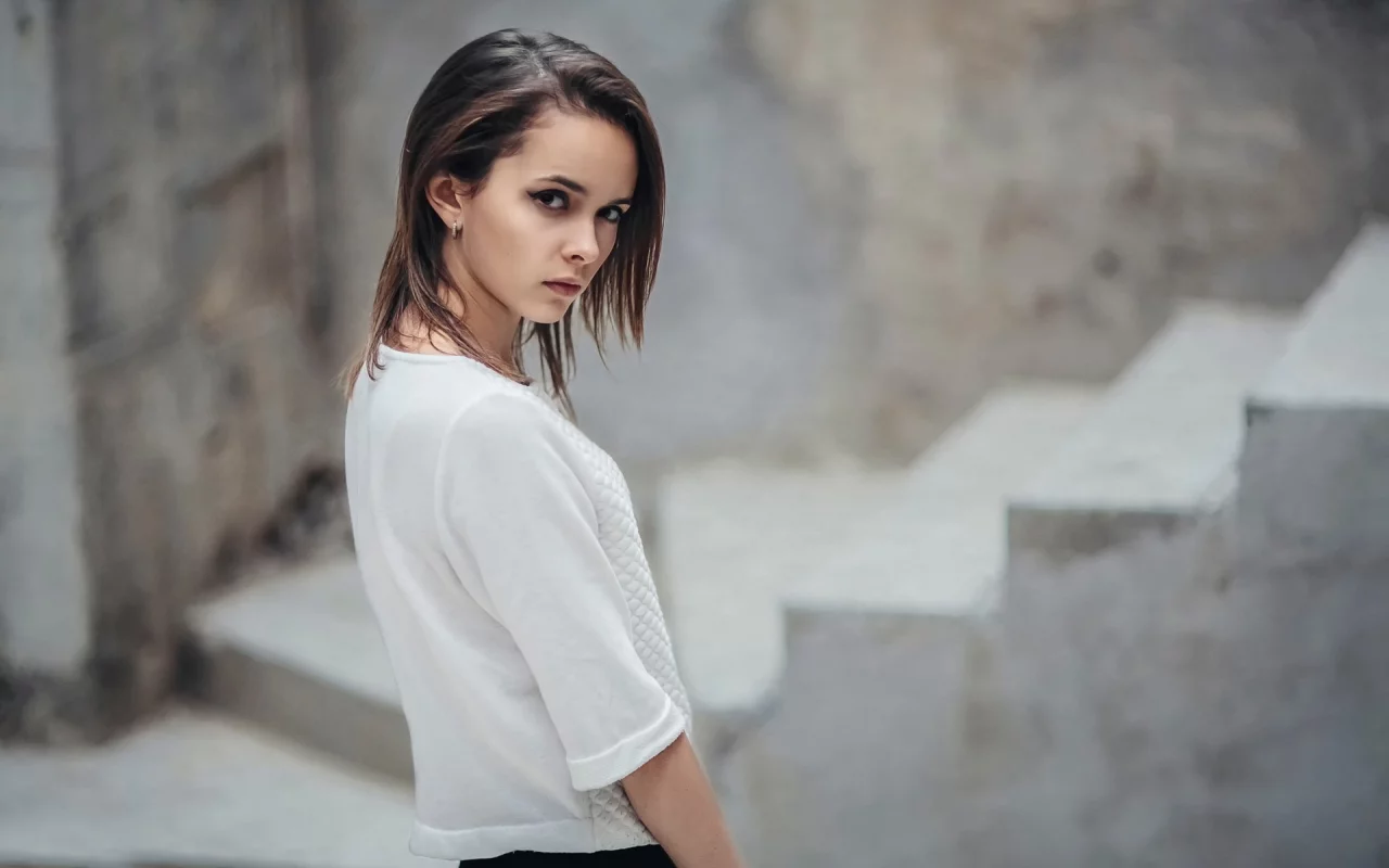 девушка, шатенка, взгляд, кофточка, валерия сметанина