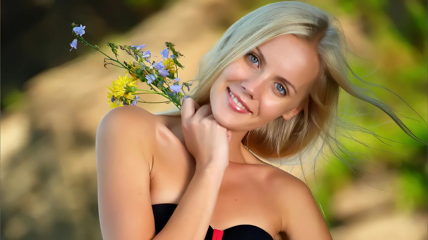 девушка, улыбка