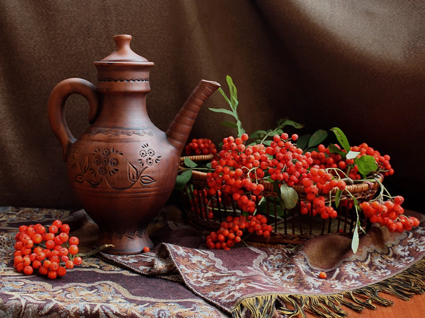 натюрморт, кувшин, осень