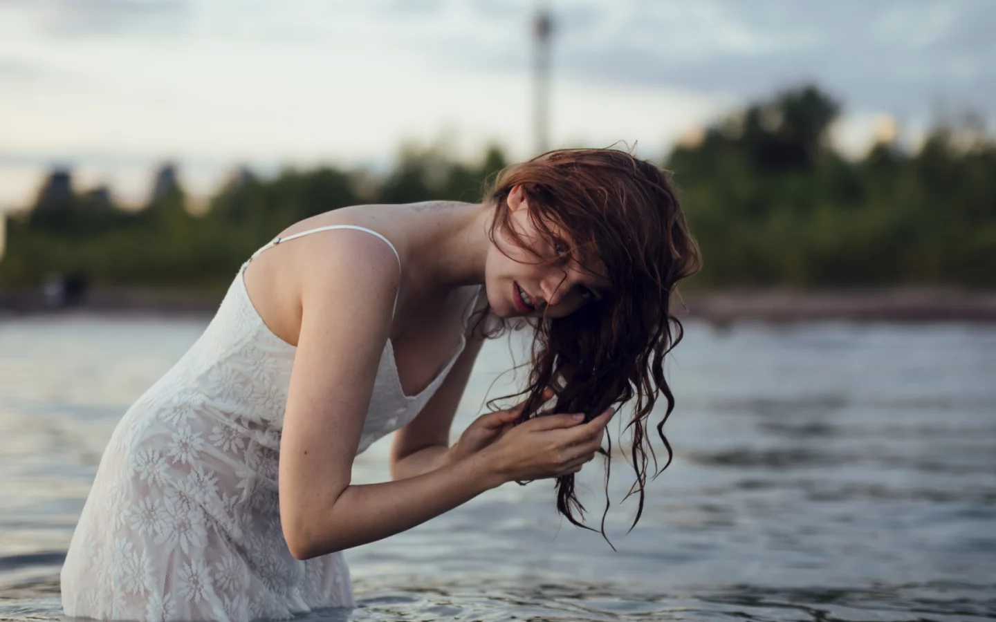 девушка, вода, красивая