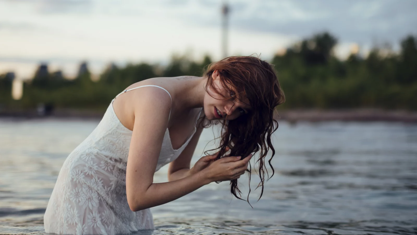 девушка, вода, красивая