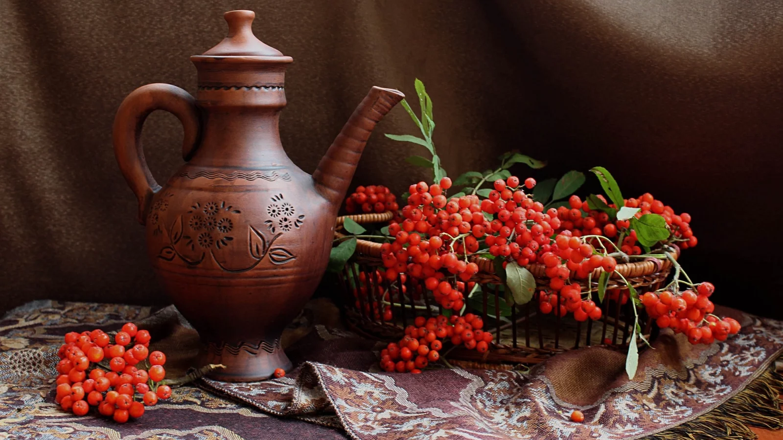 натюрморт, кувшин, осень