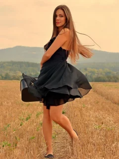 девушка, модель, красивая, фотосессия в поле