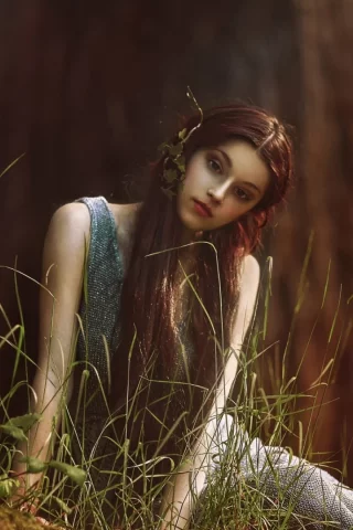 девушка, брюнетка, взгляд, длинные волосы, agnieszka lorek