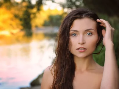 девушка, взгляд красивая