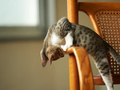 котёнок, играет