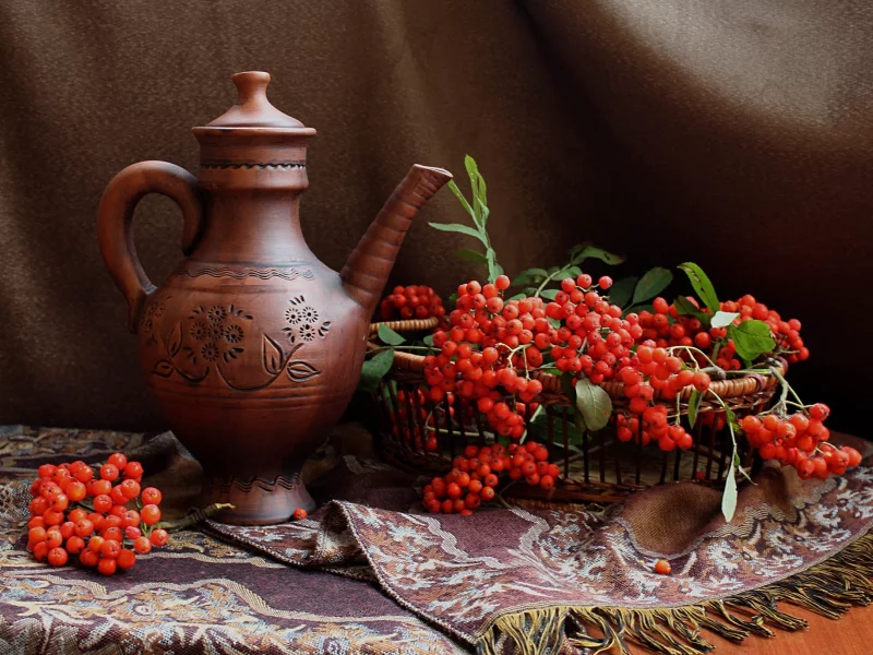 натюрморт, кувшин, осень