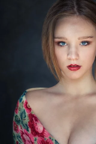 девушка, взгляд, красивая, макияж