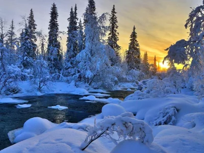 зима, вода