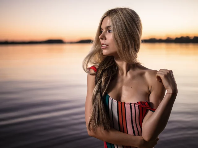 девушка, красивая, взгляд
