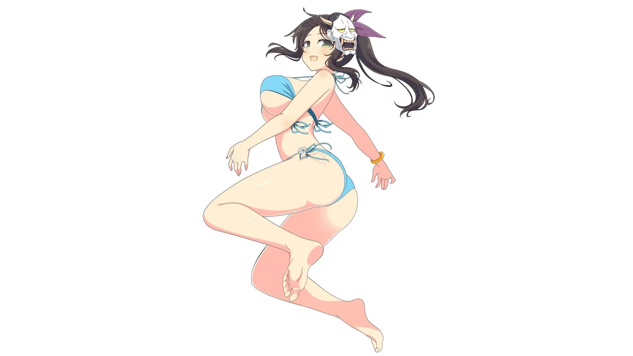 senran kagura, белый фон, девушка, бикини