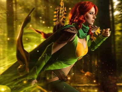 девушка, dota 2, windranger, cosplay