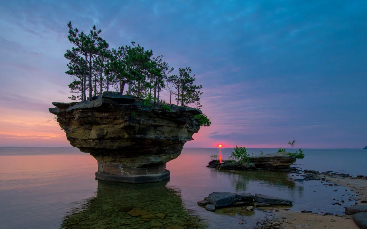 закат, море