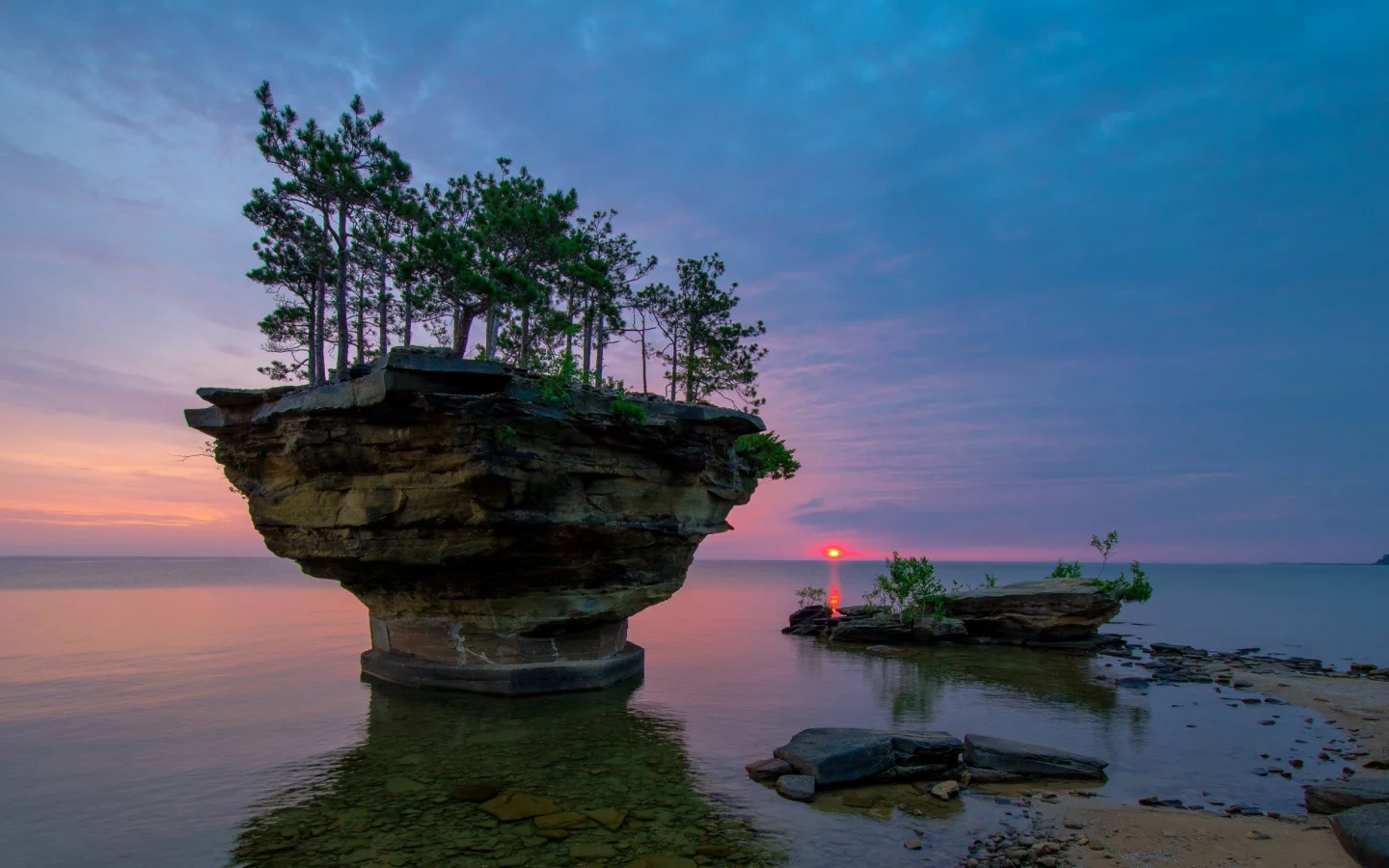 закат, море