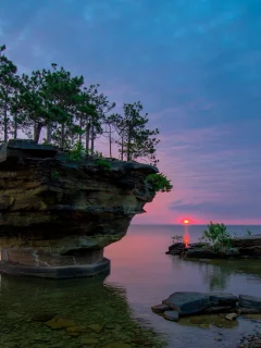 закат, море
