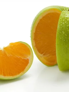 яблоко, капли, апельсин