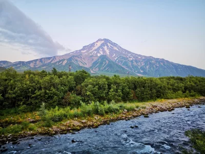 гора, река