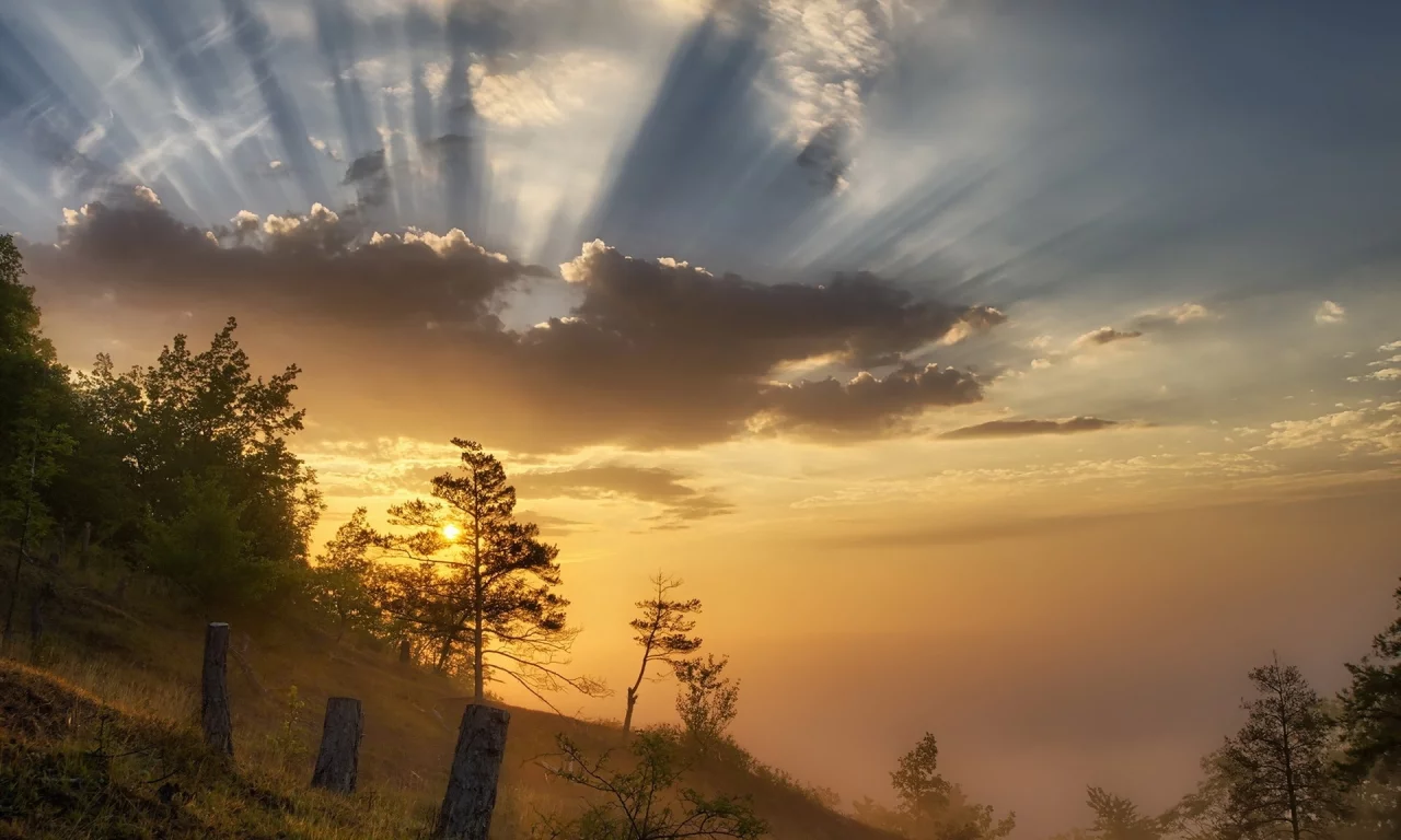 природа, утро, рассвет