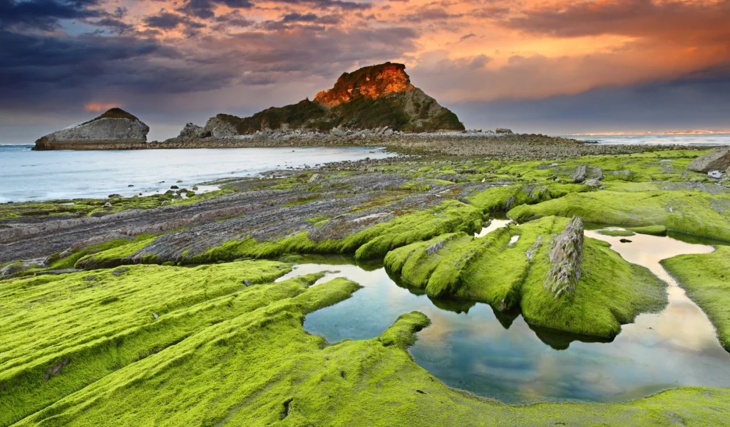 море, берег, гора
