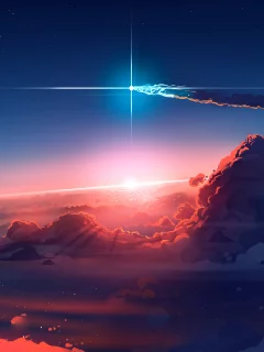 небо, облака, звёзды