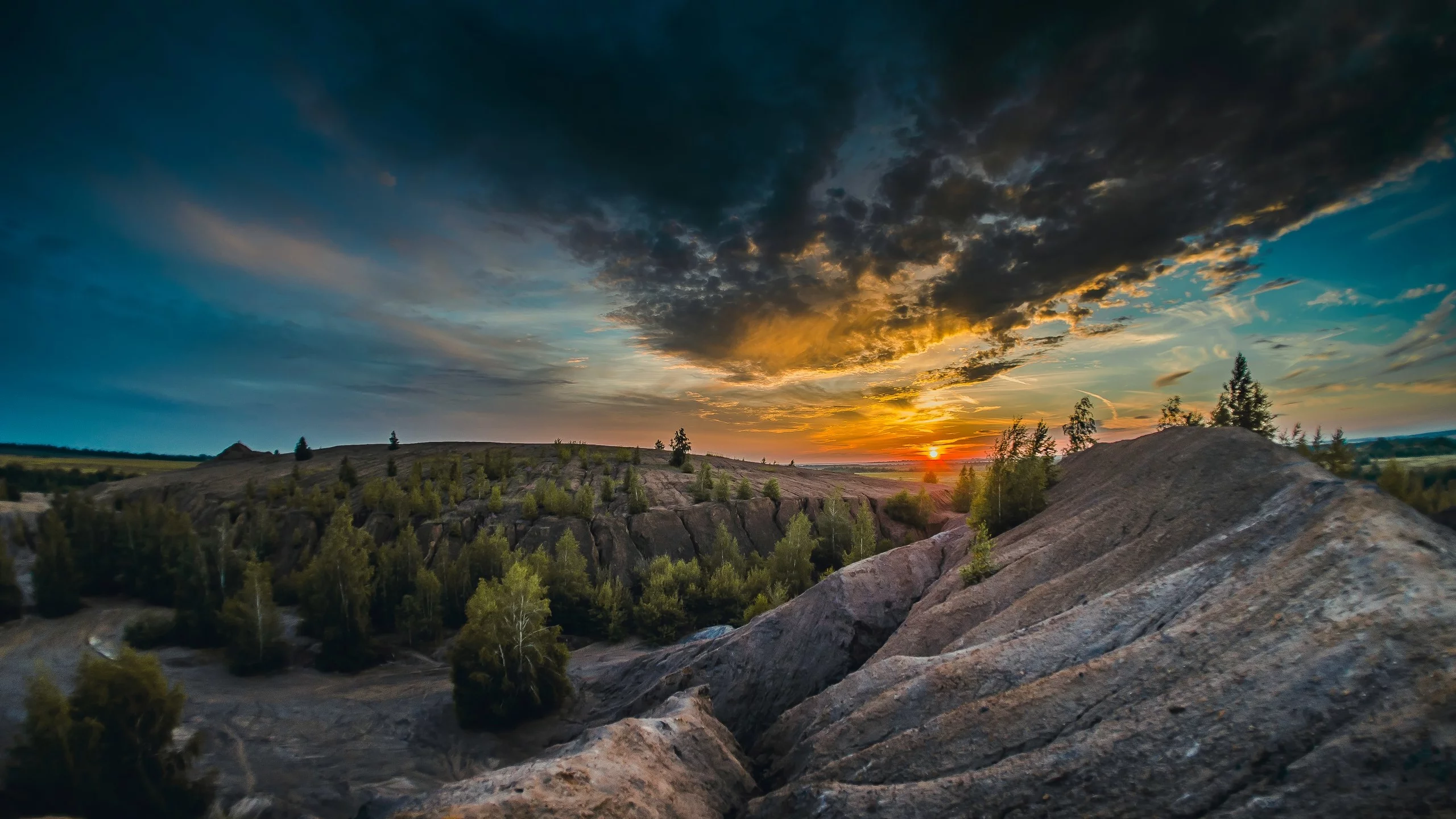 горы, лес, деревья